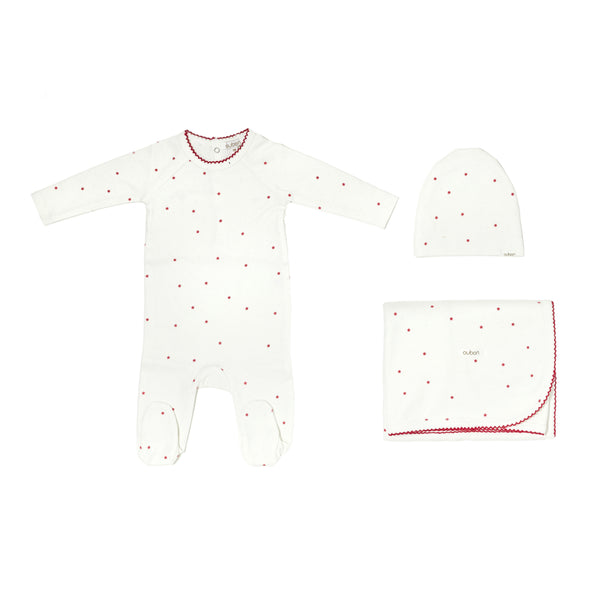 Oubon Baby Twopiece + Blanket Red Star