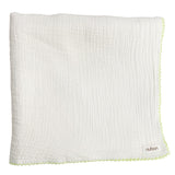 Lime Green Picot Trim Muslin Swaddle