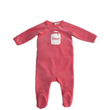 Terry Embroidered Velour One Piece Coral