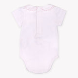 Pink Embroidered Round Collar Onesie